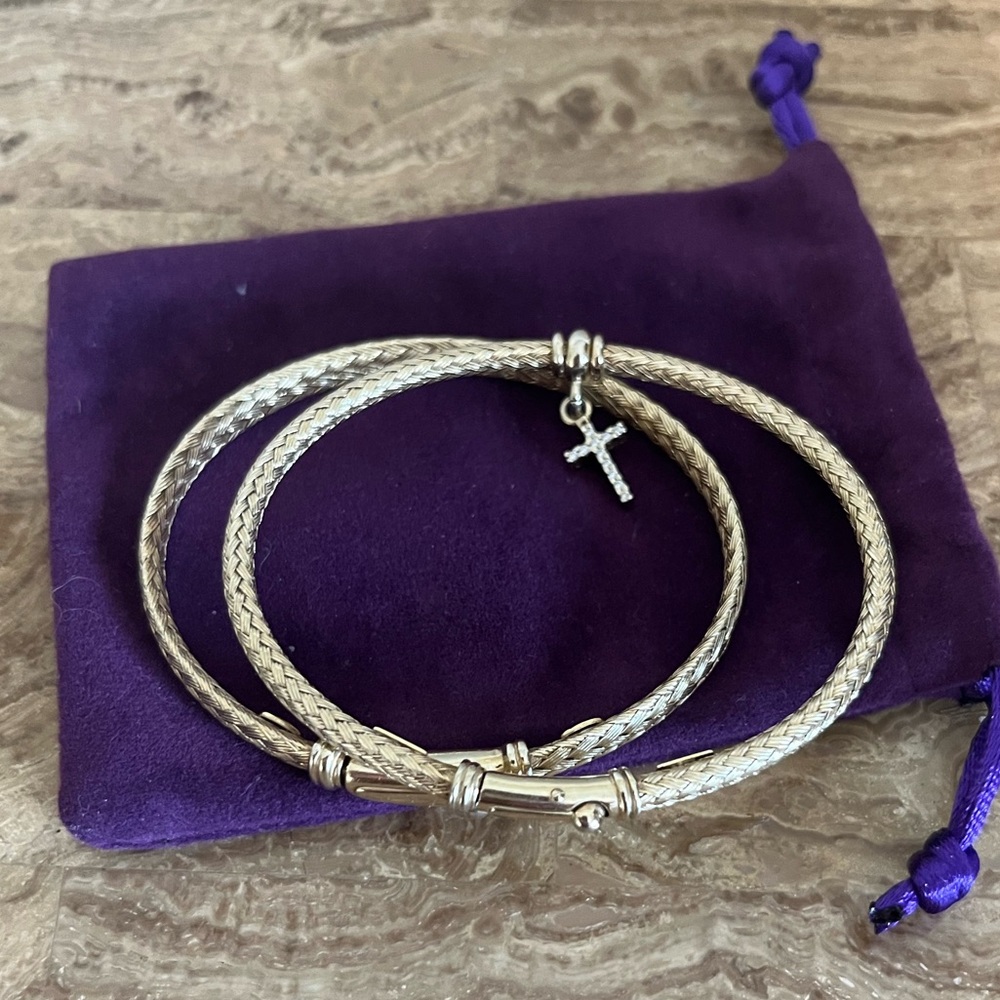 Mia Fiore gold over 925 sterling silver bangle bracelets.